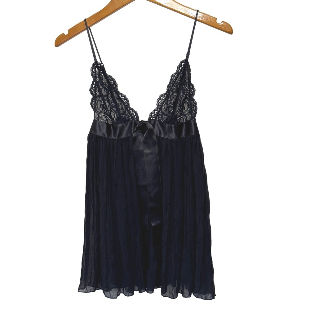 Victoria's Secret Babydoll Lace/Mesh Cami Chemise Small Black